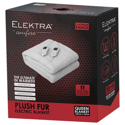 Elektra Comfort Electric Blanket - Queen - Fur
