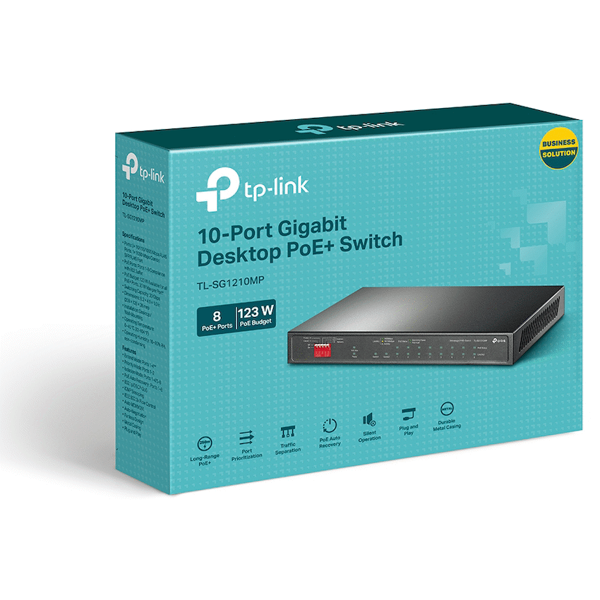 TP-Link TL-SG1210MP 10-Port Gigabit Desktop Switch with 8-Port PoE+