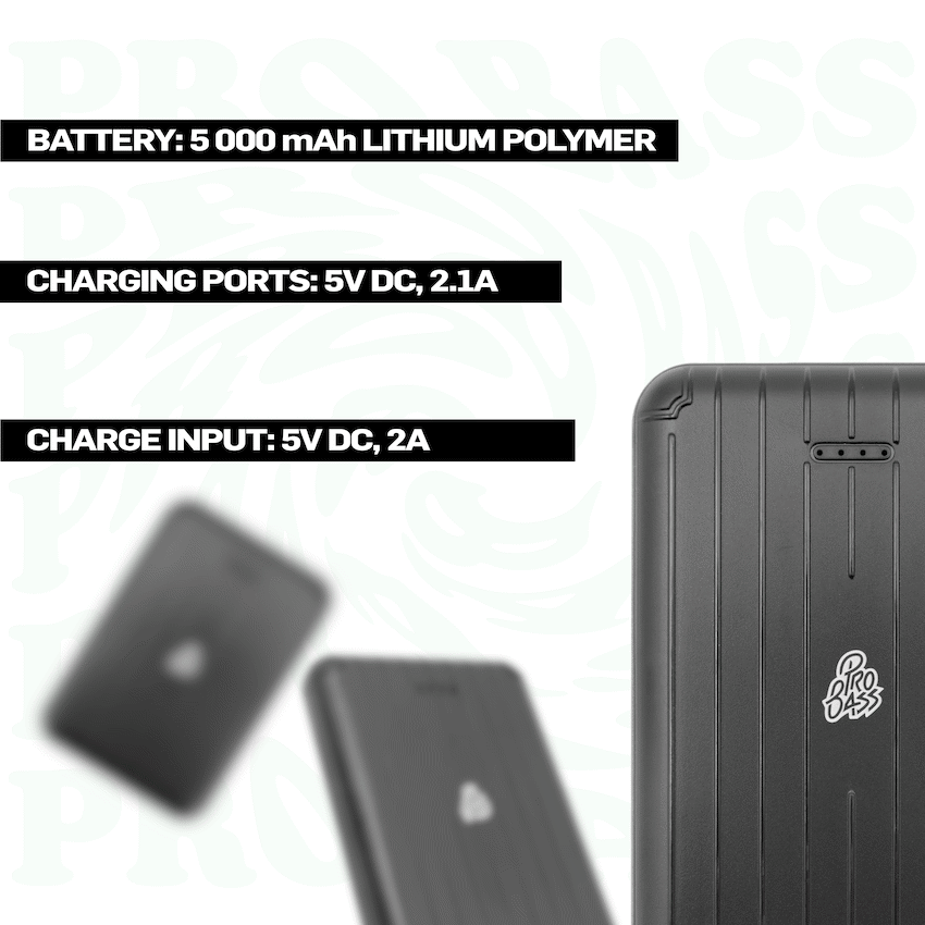 Pro Bass Engine 5000mah Series Power Bank - Black
