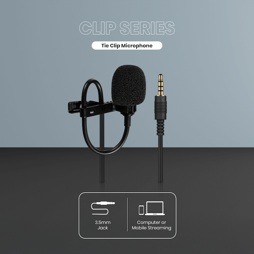 Volkano Clip series 3.5mm Tieclip Microphone