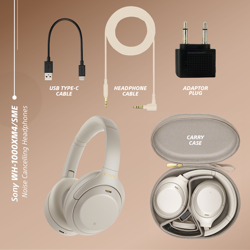 Sony WH-1000XM4 (Silver) Noise-Cancelling BT Headphones