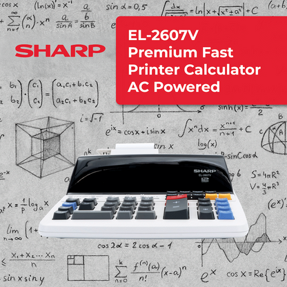 Sharp EL-2607V Premium Fast Printer Calculator AC Powered