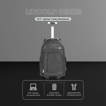 Volkano Lincoln 15.6" Laptop Trolley Backpack - Black