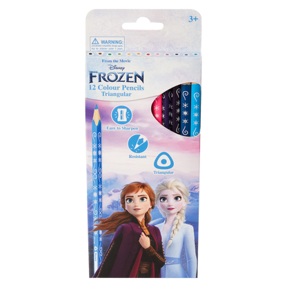 Frozen 12 Colour Pencils Triangular - Multi
