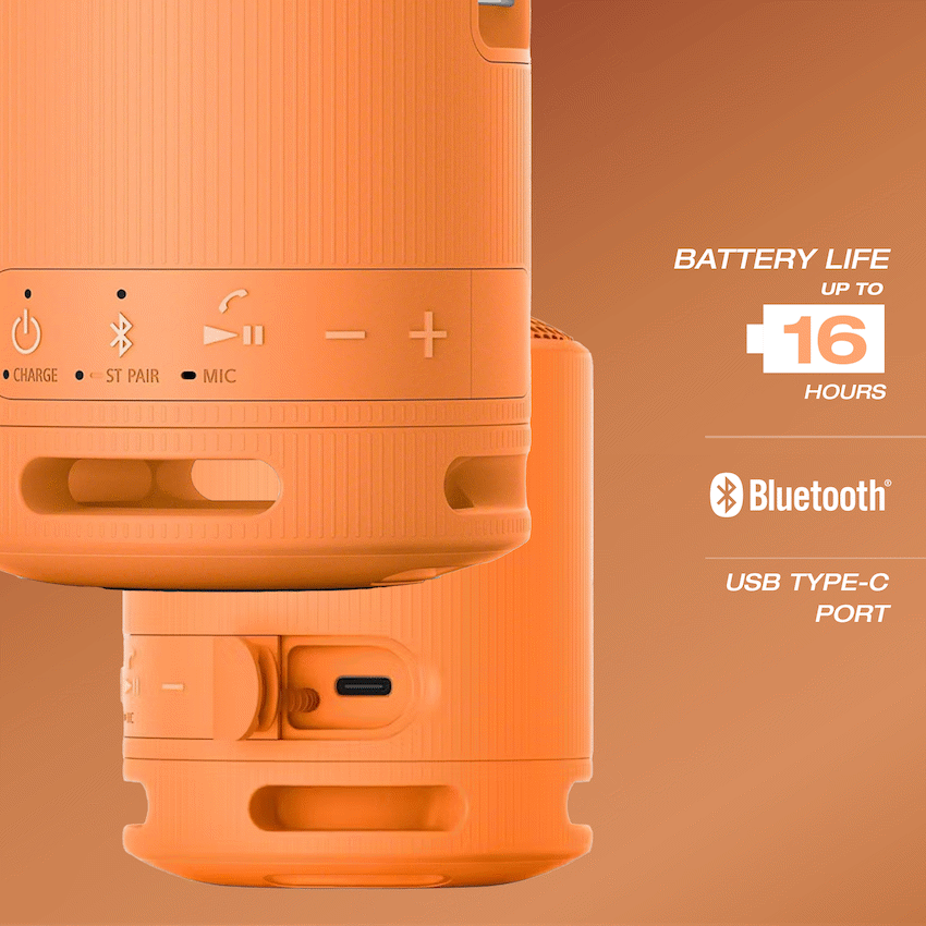 Sony XB100 Portable Bluetooth Speak - Orange