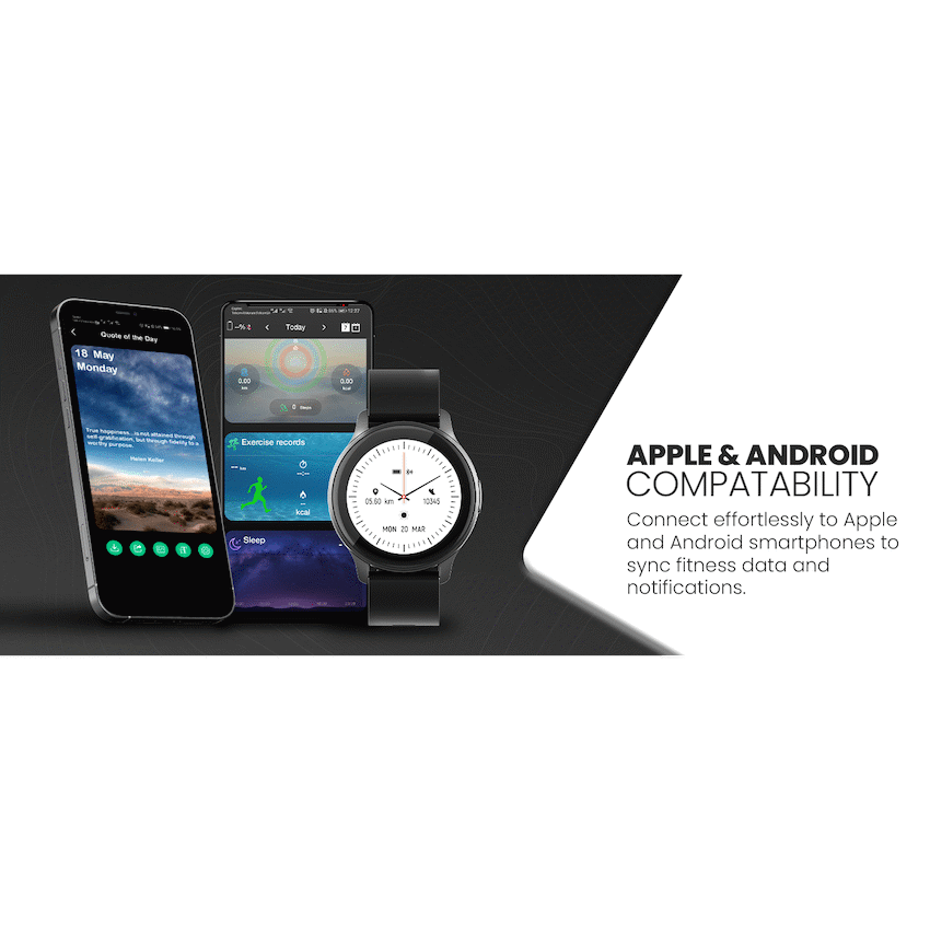 Volkano Active Tech Trend series Watch with heart rate monitor - Black