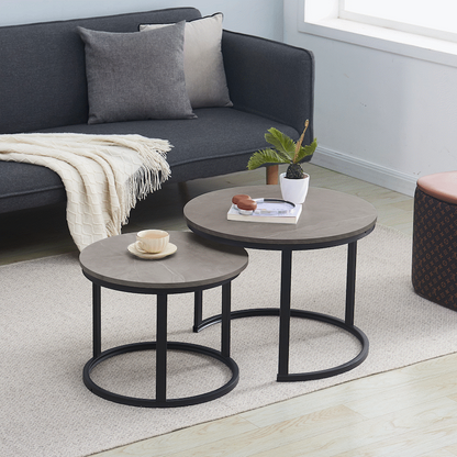 Everfurn Indus Nesting Coffee Table - Ash Grey - Extra Large (2 Piece)