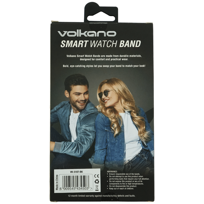 Volkano Smart Watch Band - Silicone - Fitbit Inspire/Lite Large - Black