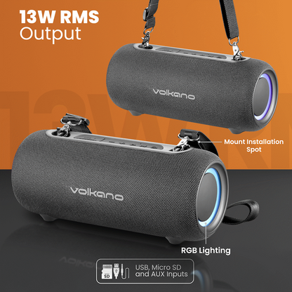 Volkano Mamba 2.0 Series Bluetooth Speaker - Black