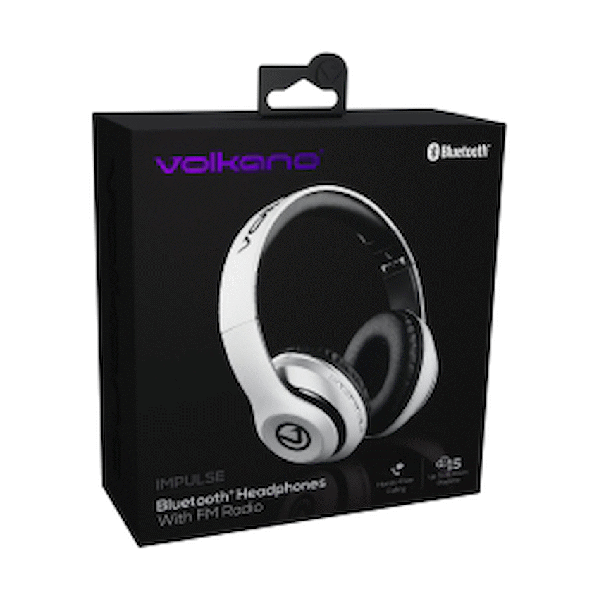 Volkano Impulse Series Bluetooth Headphones - Silver