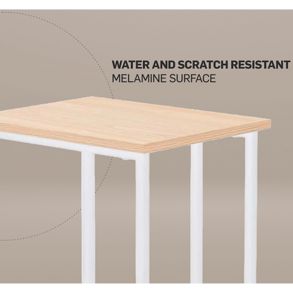 Everfurn Sofa Side Table - Oak and White
