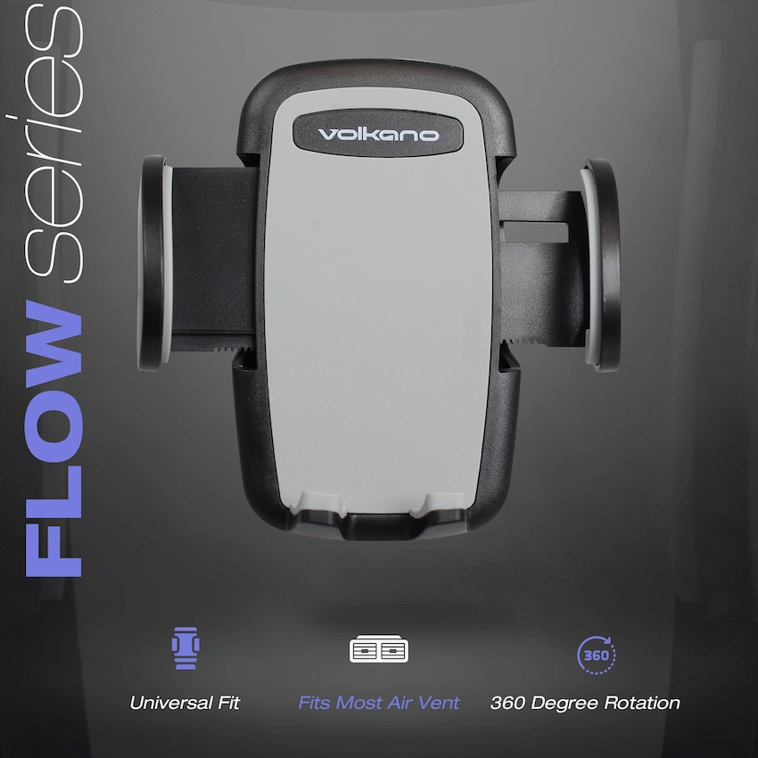 Volkano Flow Series Car Air Vent Phone Holder - Large - Black