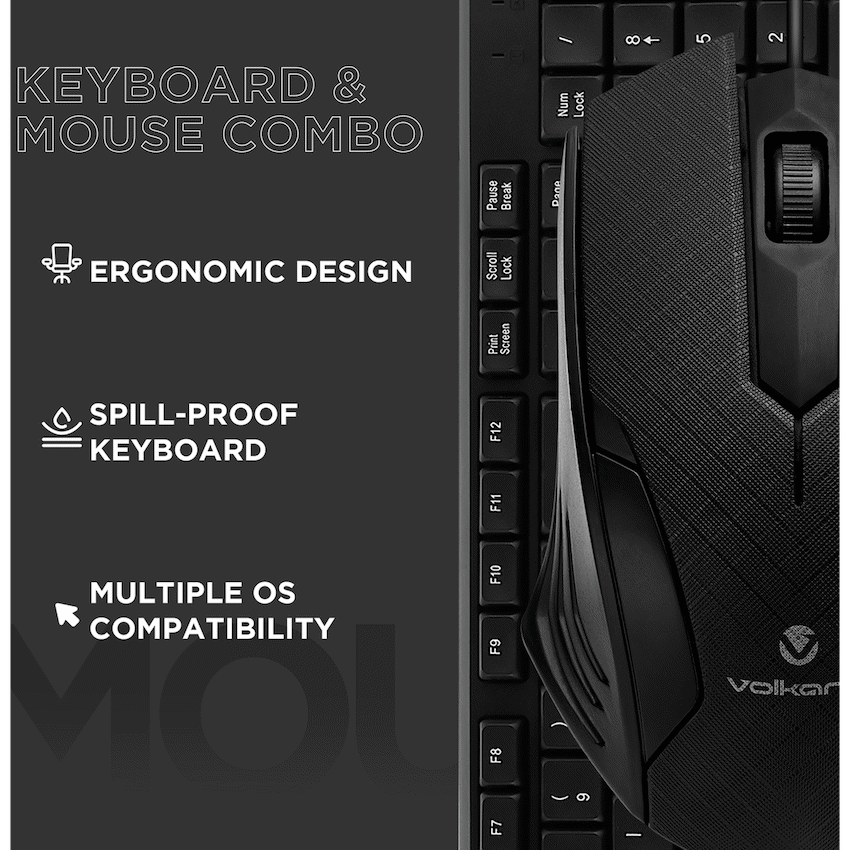 Volkano Krypton Wired Keyboard and Mouse Combo