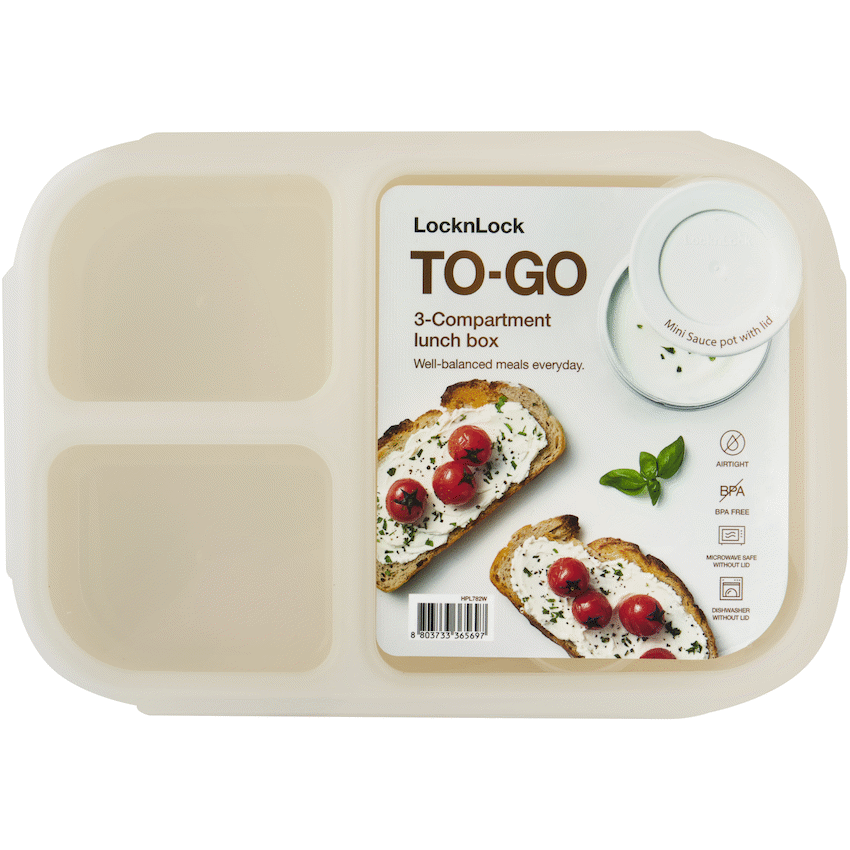 LocknLock To-Go Lunch Box 1.5lt - White