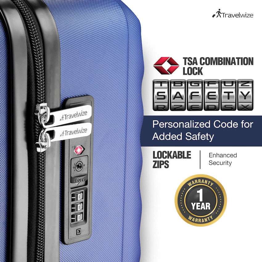 Travelwize Astra ABS 4-Wheels Spinner 3Pc Luggage Set Navy
