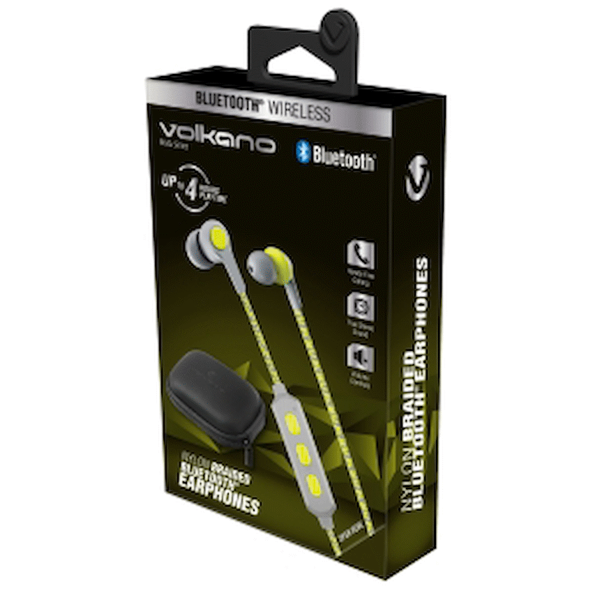 Volkano Moda - Nylon Bluetooth Earphones with Carry Case - YL