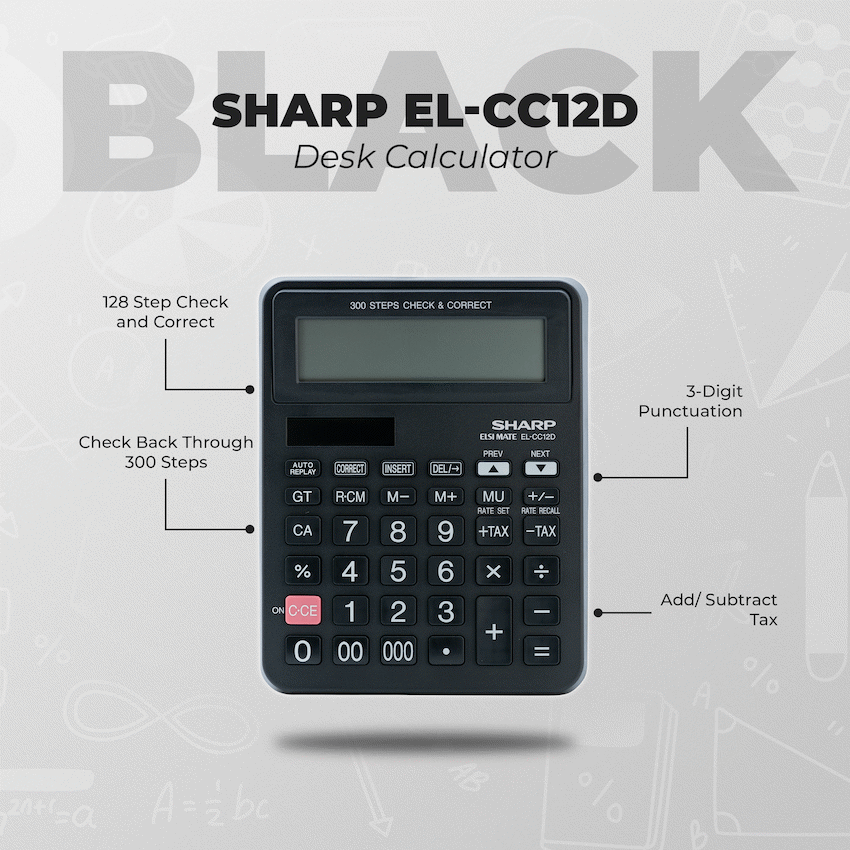 Sharp EL-CC12D Desk Calculator - CheckCorrect Tax