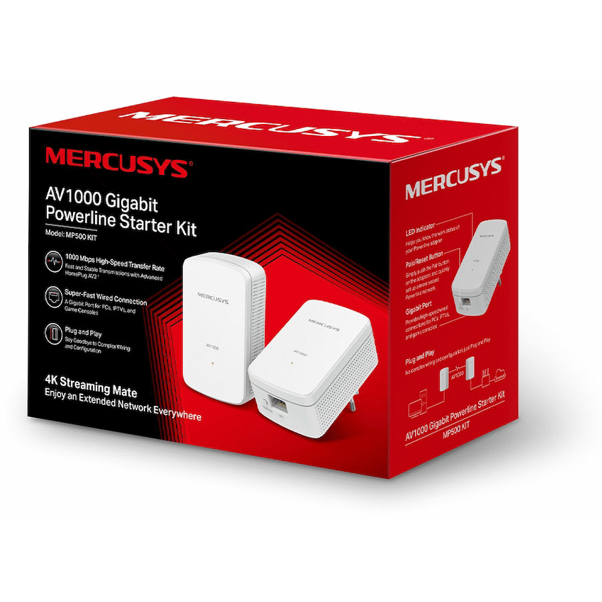 TP-Link Mercusys MP500 KIT AV1000 Gigabit Powerline Starter Kit