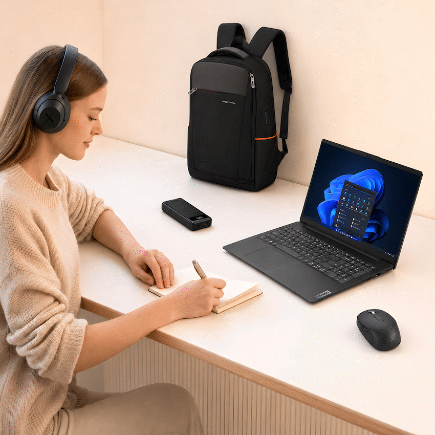 Lenovo Laptop 82YU010NSA - V15 AMD Ryzen 3 8/256 Bag+Mouse+Headphone+PB