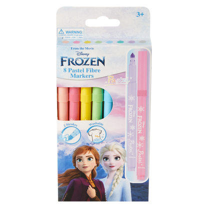 Frozen 8 Pastel Colour Fibre Markers Multi