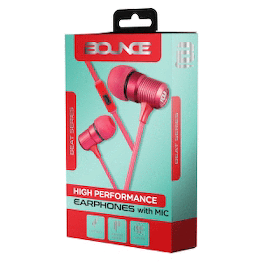 Bounce Beat Series Earphones - Red