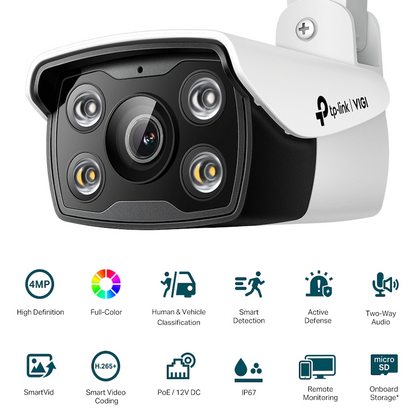 TP-Link Vigi C340 4MP 6mm Outdoor Full-Color Bullet Network Camera