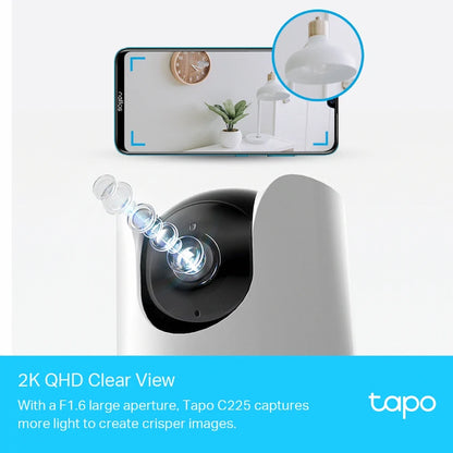 TP-Link Tapo C225 2K QHD Pan/Tilt AI Home Security Wi-Fi Camera