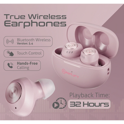Amplify Zodiac Series TWS Earphones with Charging Case - Pink