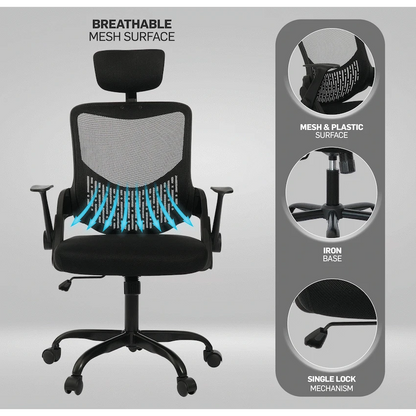 Everfurn Silicon Ergo Office Chair with Adjustable Arms