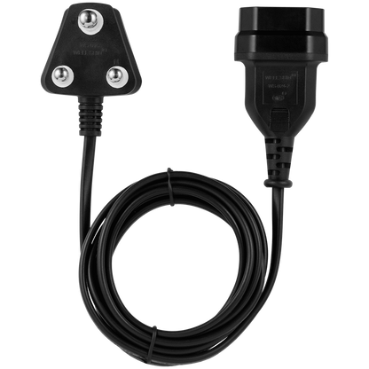 Switched Easy Cable Extender SA 3-Pin to 2-Pin Euro Socket 2m - Black