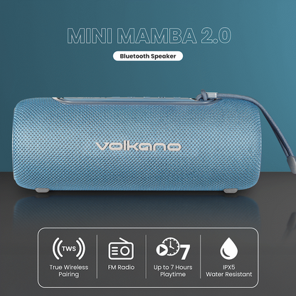 Volkano Mini Mamba 2.0 Series Bluetooth Speaker - Blue