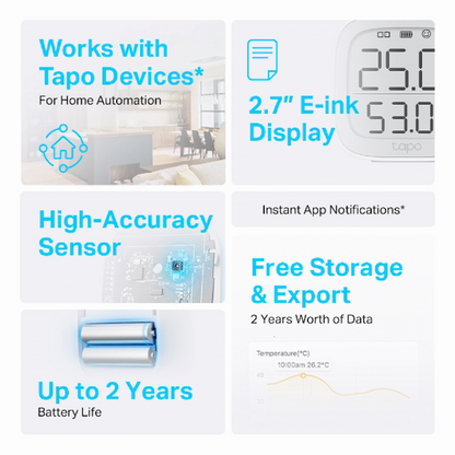 TP-Link Tapo T315 Smart 868mhz Temperature & Humidity Monitor
