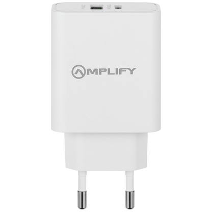 Amplify VoltKit 2 Series TWS Earphones & 35W Dual Wall Charger - White