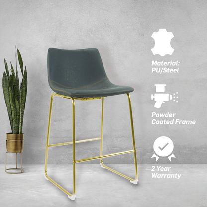 Everfurn Opal Large Barstool Gold - 2 Pack