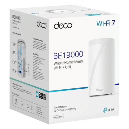 TP-Link Deco BE85 (1-Pack) BE19000 Tri-Band Whole Home Mesh Wi-Fi 7 System