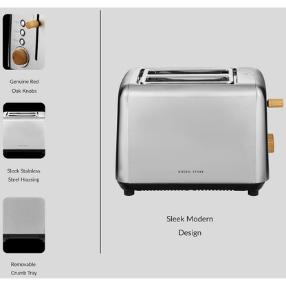 Boden Stark Anson Collection 2-Slice Stainless Steel Toaster