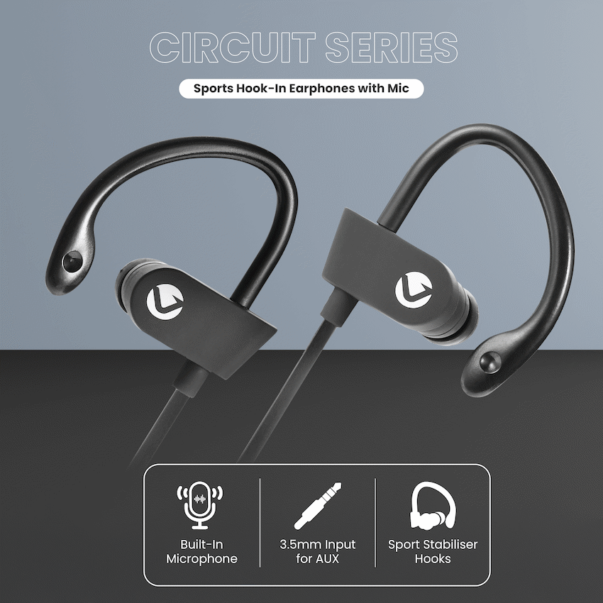 Volkano Circuit Series Sports Hook-In Earphones with Mic