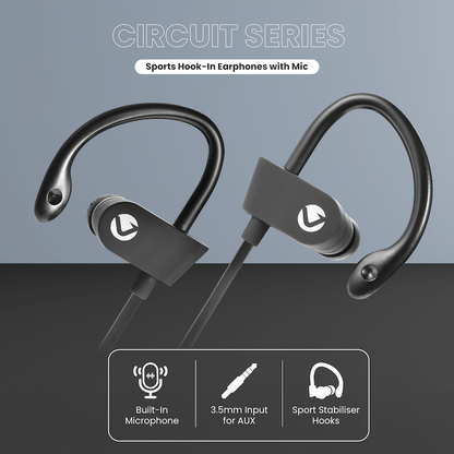 Volkano Circuit Series Sports Hook-In Earphones with Mic