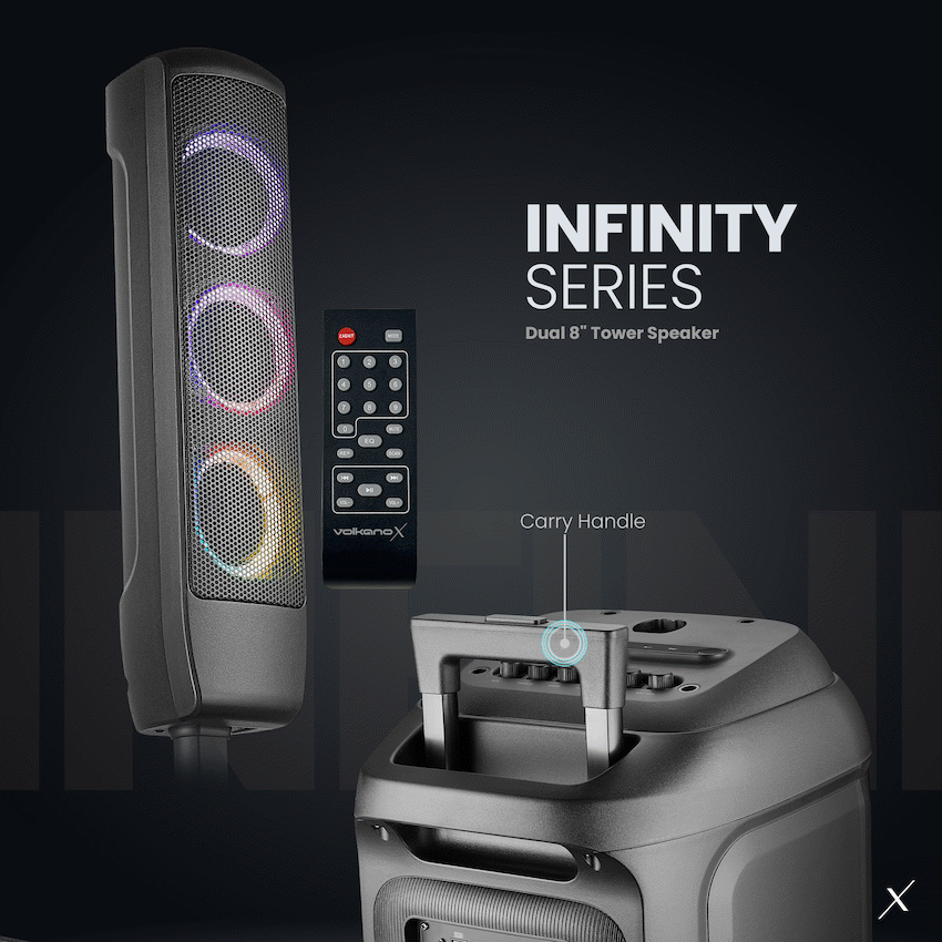 VolkanoX Infinity Series Dual 8" Tower Speaker