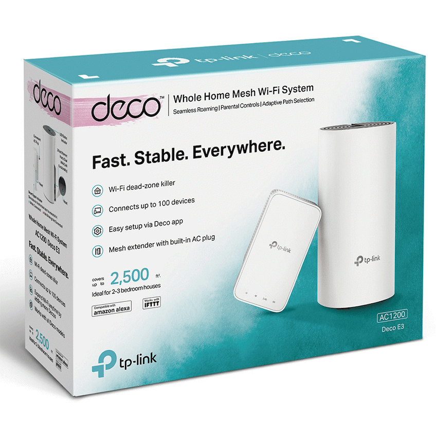 TP-Link Deco E3 (2-Pack) AC1200 Whole-Home Mesh Wi-Fi System