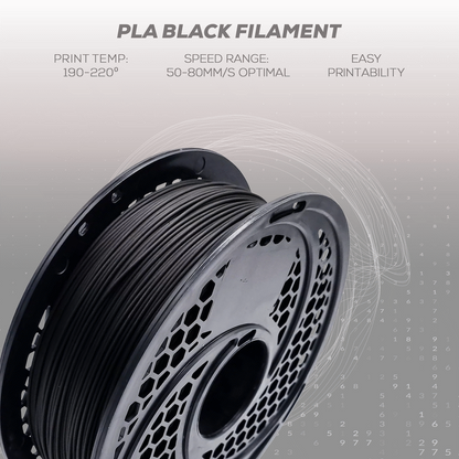 PLA Filament - Black - 1kg - 1.75mm