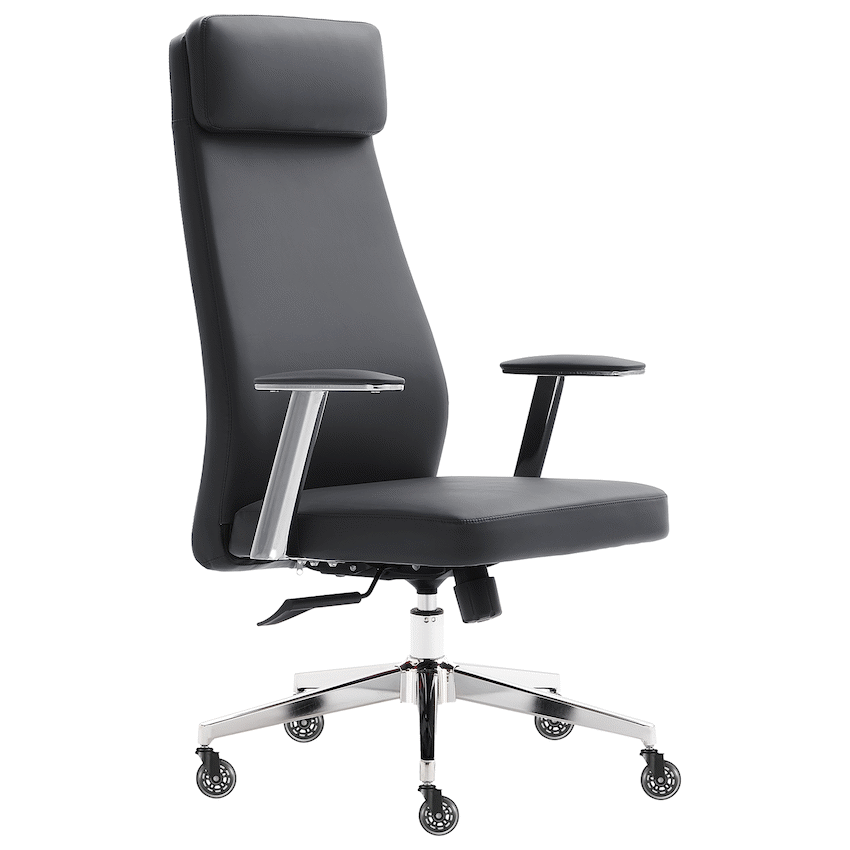 Everfurn Ruby High Back Office Chair, Chrome Metal Base