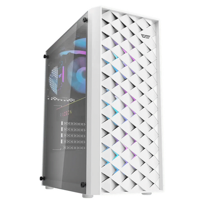 darkFlash Computer Case DK351 - White (with 4 ARGB Fans)