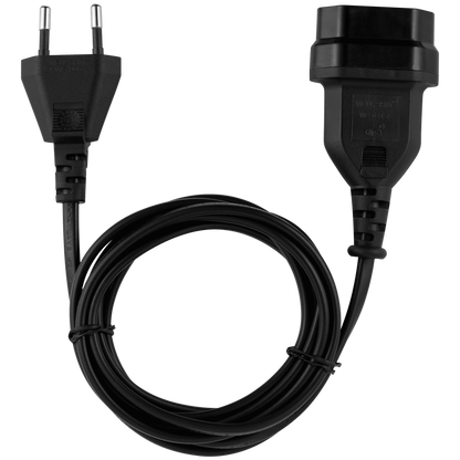 Switched Easy Cable Extender 2-Pin Euro to 2-Pin Euro Socket 2m