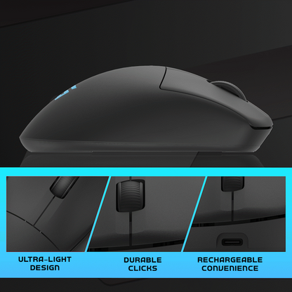 Volkano gaming Arc SL Lightweight Rechargeable multimode Gaming Mouse - Black