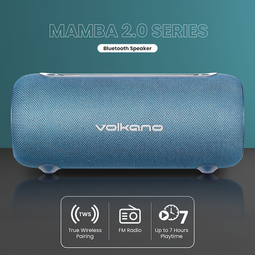Volkano Mamba 2.0 Series Bluetooth Speaker - Blue