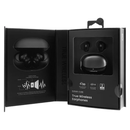 Volkano Sugar Cube Active Noise Cancelling True Wireless Earphones Black - Everyday Elektronics South Africa