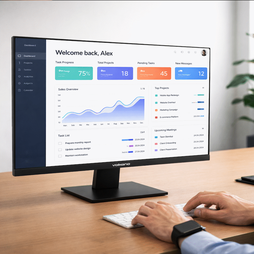 Volkano 27-inch Full HD IPS Monitor with HDMI/VGA, 100 Hz