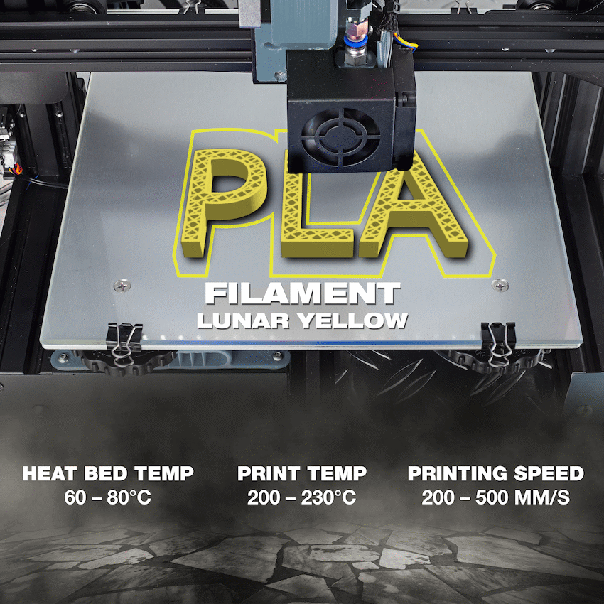 SA Filament PLA UV Neon Filament 1kg -  Lunar Yellow