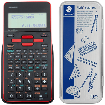 Sharp EL535 Scientific Calculator - 422 Functions- Red